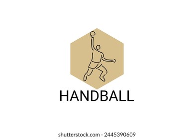 Handball symbol sport vector line icon. Handball player symbol. sport pictogram, vector illustration.