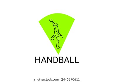 Handball symbol sport vector line icon. Handball player symbol. sport pictogram, vector illustration.