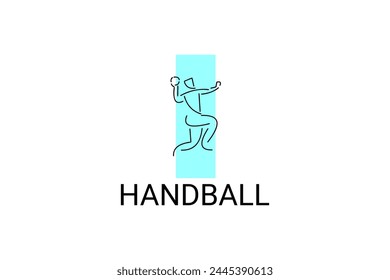 Handball symbol sport vector line icon. Handball player symbol. sport pictogram, vector illustration.