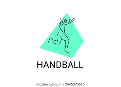 Handball symbol sport vector line icon. Handball player symbol. sport pictogram, vector illustration.