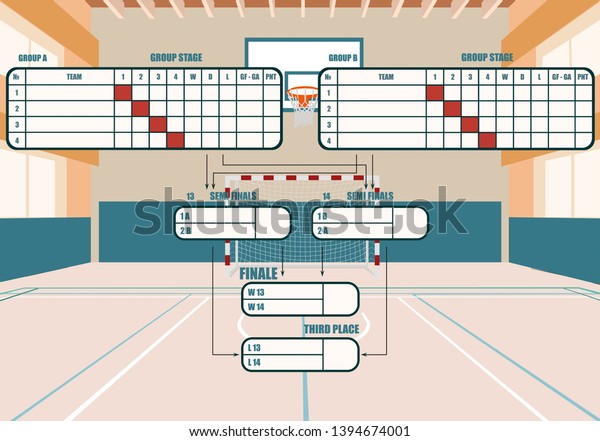 Handball Tournament Tablehandball Gym Markingstournament Table