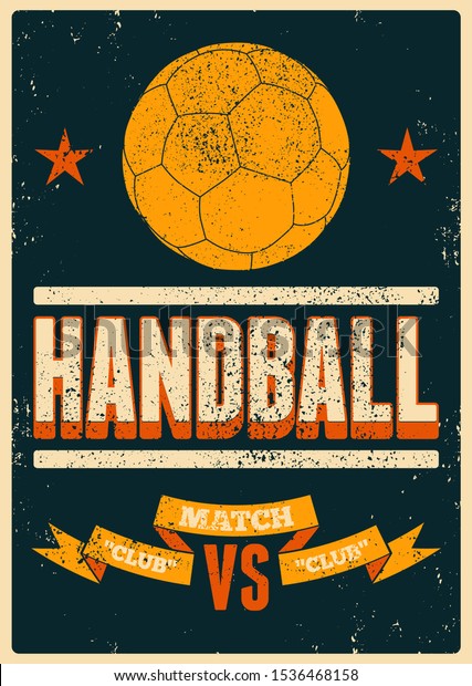 Handball Typographical Vintage Grunge Style Poster Stock Vector Royalty Free