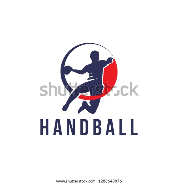 Handball vector sign.\
Abstract colorful silhouette of player for tournament logo or\
badge. Handball logo\
team