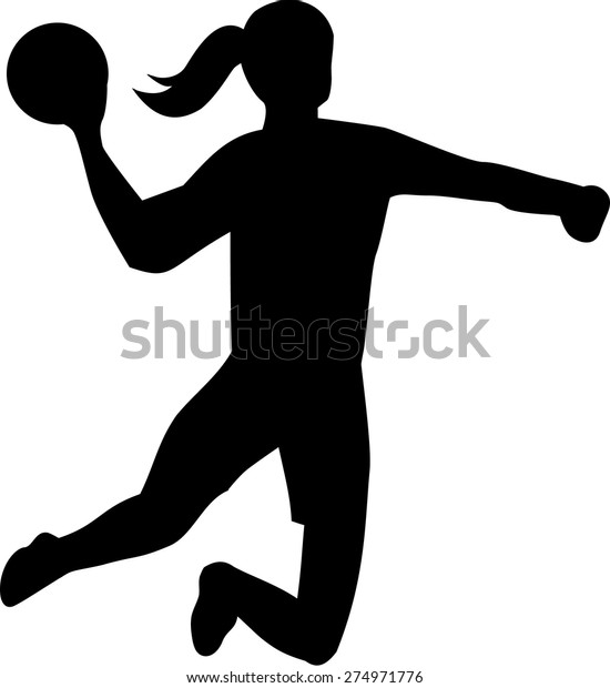 ボールを投げるハンドボール女性 のベクター画像素材 ロイヤリティフリー