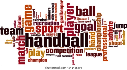 Handball word cloud concept. Vector illustration