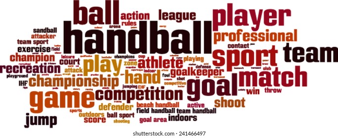 Handball word cloud concept. Vector illustration