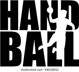 Handball word with player cutout