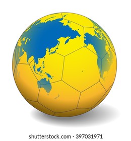 handball and world map, vector illustration