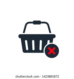 handbasket, shopping basket icon vector logo template
