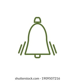 Icono de reloj despertador de timbre en la ilustración de pantalla plana de fondo blanco
