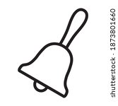 Handbell or hand bell service ringer line art vector icon for apps and websites