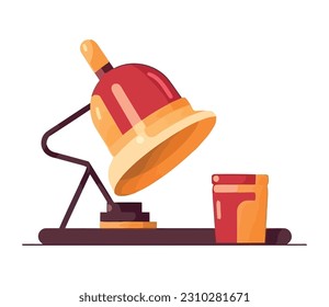 Handbell icon isolated on shiny yellow backdrop isolated