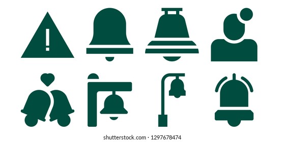  handbell icon set. 8 filled handbell icons. Simple modern icons about  - Bells, Alert, Bell, Alarm bell, Alarm, Notification
