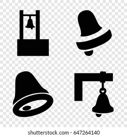 Handbell icons set. set of 4 handbell filled icons such as bell