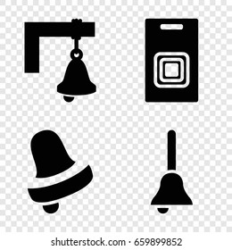 Handbell icons set. set of 4 handbell filled icons such as bell, bell