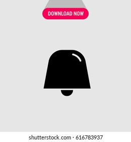 Handbell Notification Vector Icon, The symbol of round bell. Simple, modern flat vector illustration for mobile app, website or desktop app  