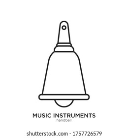 Handbell outline. Isolated  on white background.