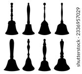Handbell silhouette objects stencil templates cliparts