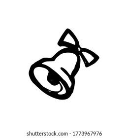handbell sketch vector illustration on a white background. school. first call. education symbol