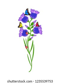 Handbells flowers butterflies