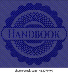 Etiqueta del manual con textura jean