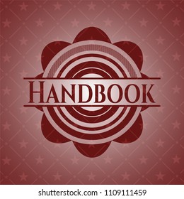 Handbook badge with red background