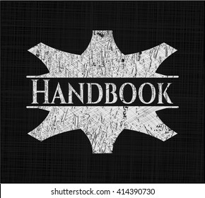 Handbook chalk emblem written on a blackboard
