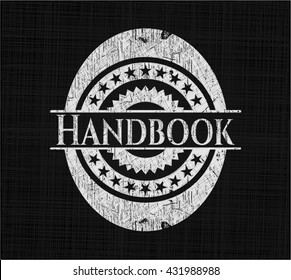 Handbook chalk emblem written on a blackboard