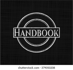 Handbook chalkboard emblem written on a blackboard