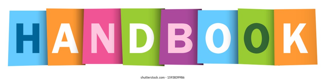 HANDBOOK colorful vector typography banner
