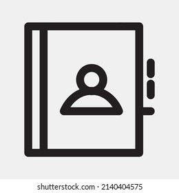 Handbook, guidebook, note, or notepad icon in solid black color