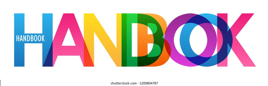 HANDBOOK rainbow letters banner