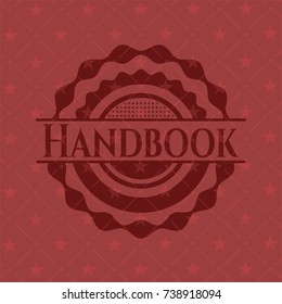 Handbook retro red emblem