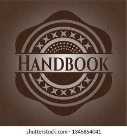 Handbook retro style wooden emblem