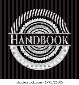 Handbook silvery shiny badge. Vector Illustration. Mosaic. 