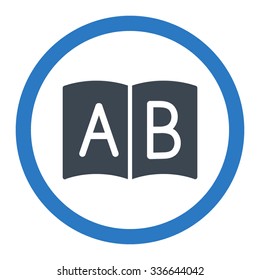 Handbook vector icon. Style is bicolor flat rounded symbol, smooth blue colors, rounded angles, white background.