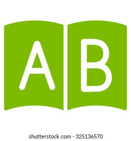 Handbook vector icon. Style is flat symbol, eco green color, rounded angles, white background.