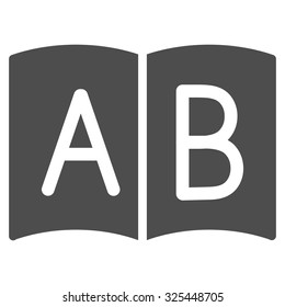 Handbook vector icon. Style is flat symbol, gray color, rounded angles, white background.