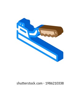 Autohubwagen mit Handbremse, isometrischer Vektorgrafik. Autokennzeichen für Handbremse. einzelne Symbolillustration