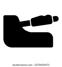 Handbrake handle solid icon, Car parts concept, brake handle in car sign on white background, car handbrake icon in glyph style for mobile concept and web design. Vector graphics