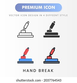 icono del freno de mano para el diseño de tu sitio web, logotipo, aplicación, interfaz de usuario. Ilustración gráfica vectorial y trazo editable.