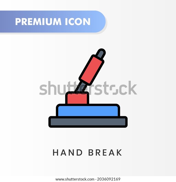 handbrake icon for your website design, logo,\
app, UI. Vector graphics illustration and editable stroke.\
handbrake icon lineal color\
design.