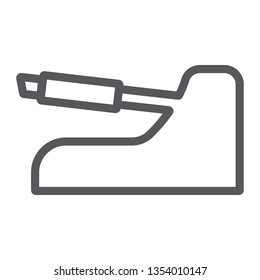 Handbrake line icon, auto and part, car brake sign, vector graphics, a linear pattern on a white background, eps 10.
