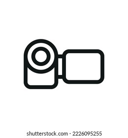 Handcam isolated icon, handycam linear icon, hand video camera outline vector icon with editable stroke