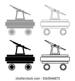 Handcar icon set grey black color