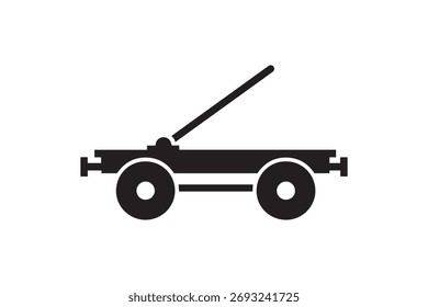 Handcar Silhouette Vector Icon Train Track Handcar Symbol