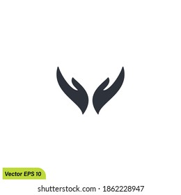 handcare icon logo template simple design element
