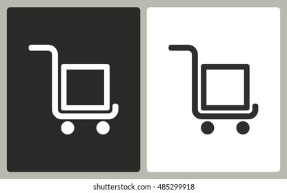 Handcart - black and white icons. Vector illustration.