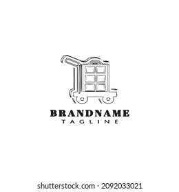 handcart cardboard logo template icon modern vector illustration