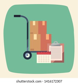 handcart fast delivery related icon vector ilustrate
